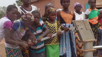 Children by new water well